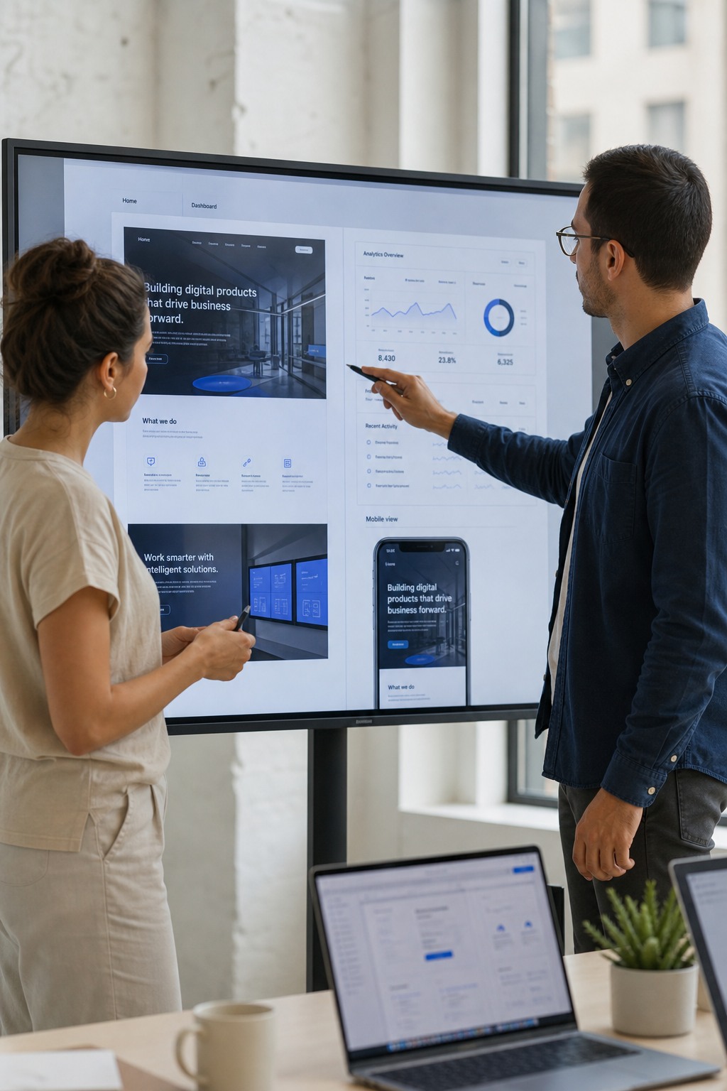 The team working on a digital product