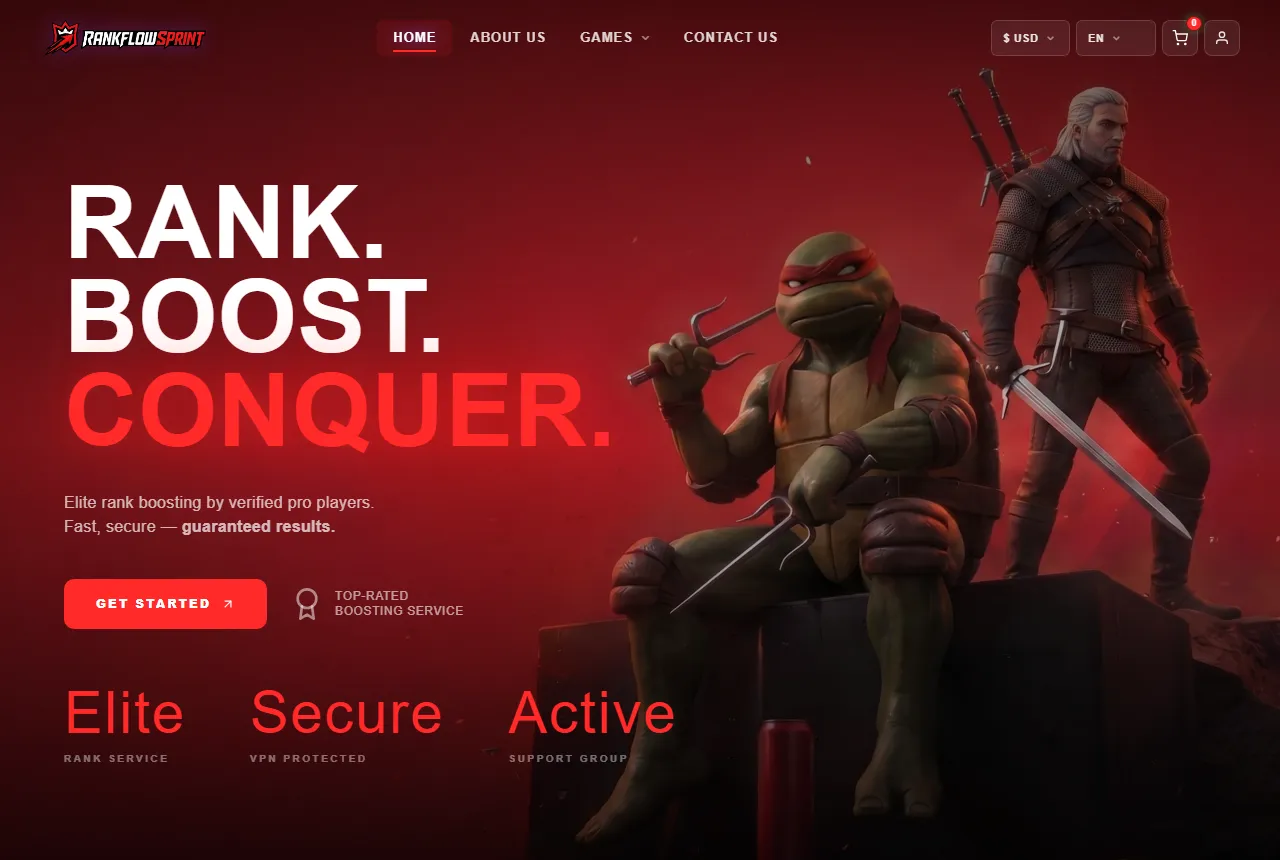 Screenshot of the RankFlow Sprint website